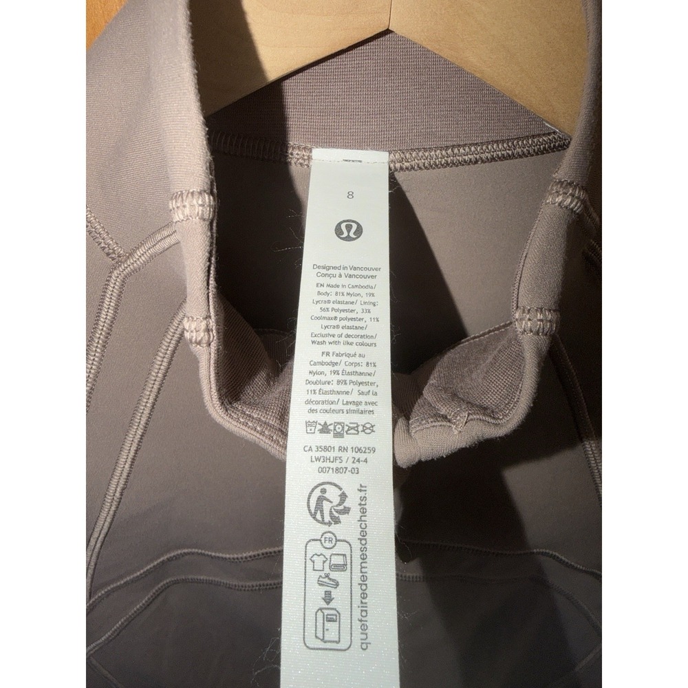 Lululemon Define Cropped Jacket 8 Gold Zipper Women's Brown Long Sleeve Nulu - Picture 3 of 7